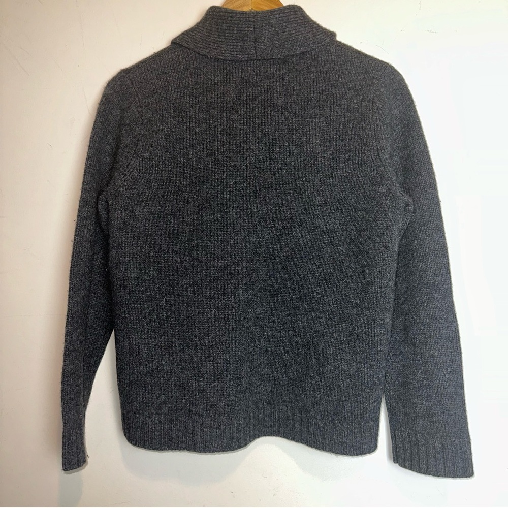Vintage Eddie Bauer Cardigan Women's  Lambs Wool Embroidered Flower Shawl Collar - Picture 6 of 8